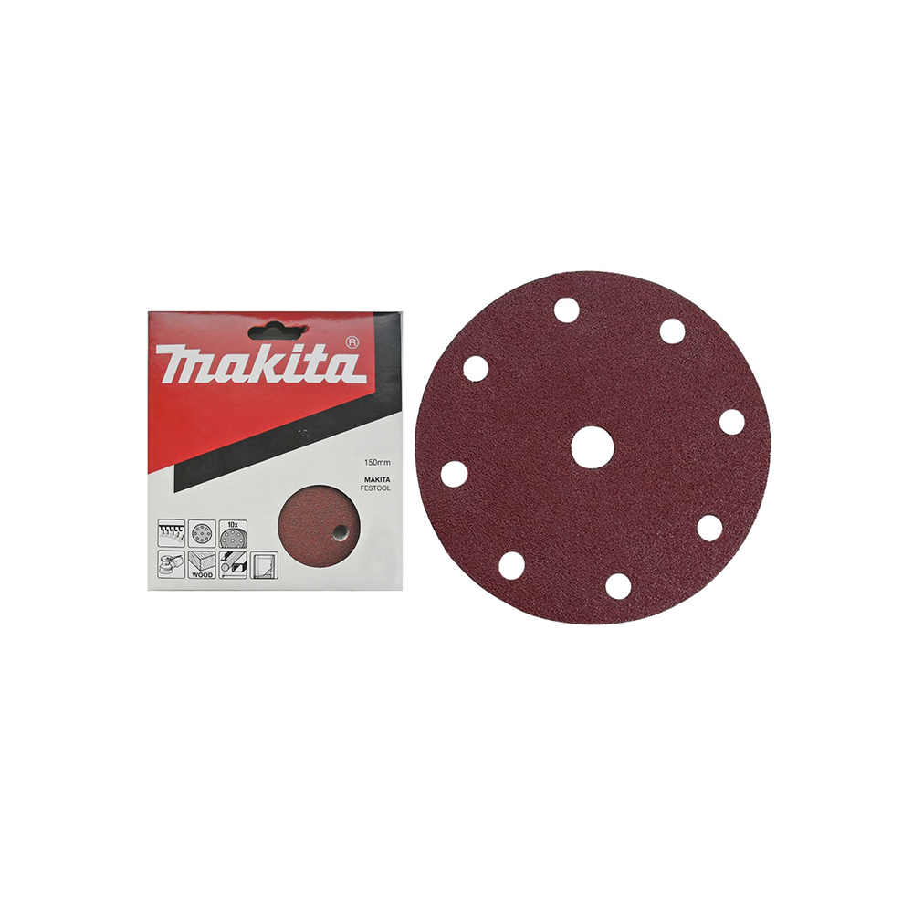 MAKITA set brusnih papira 150 mm g100 9 rupa, 10 kom P-31946