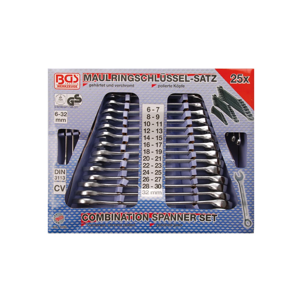 BGS set viljuškasto-okastih ključeva 6-32 mm 25 dj. pro+ 1190