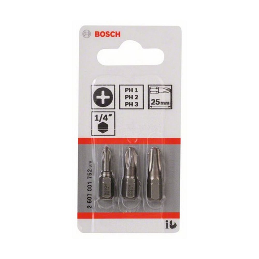 BOSCH set bitova PH1-PH3, 25 mm, 3 kom - Slika 2