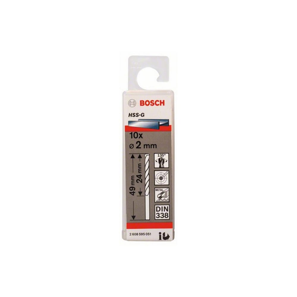 BOSCH svrdlo za metal HSS-G 2x49/24 mm, 10 kom - Slika 2