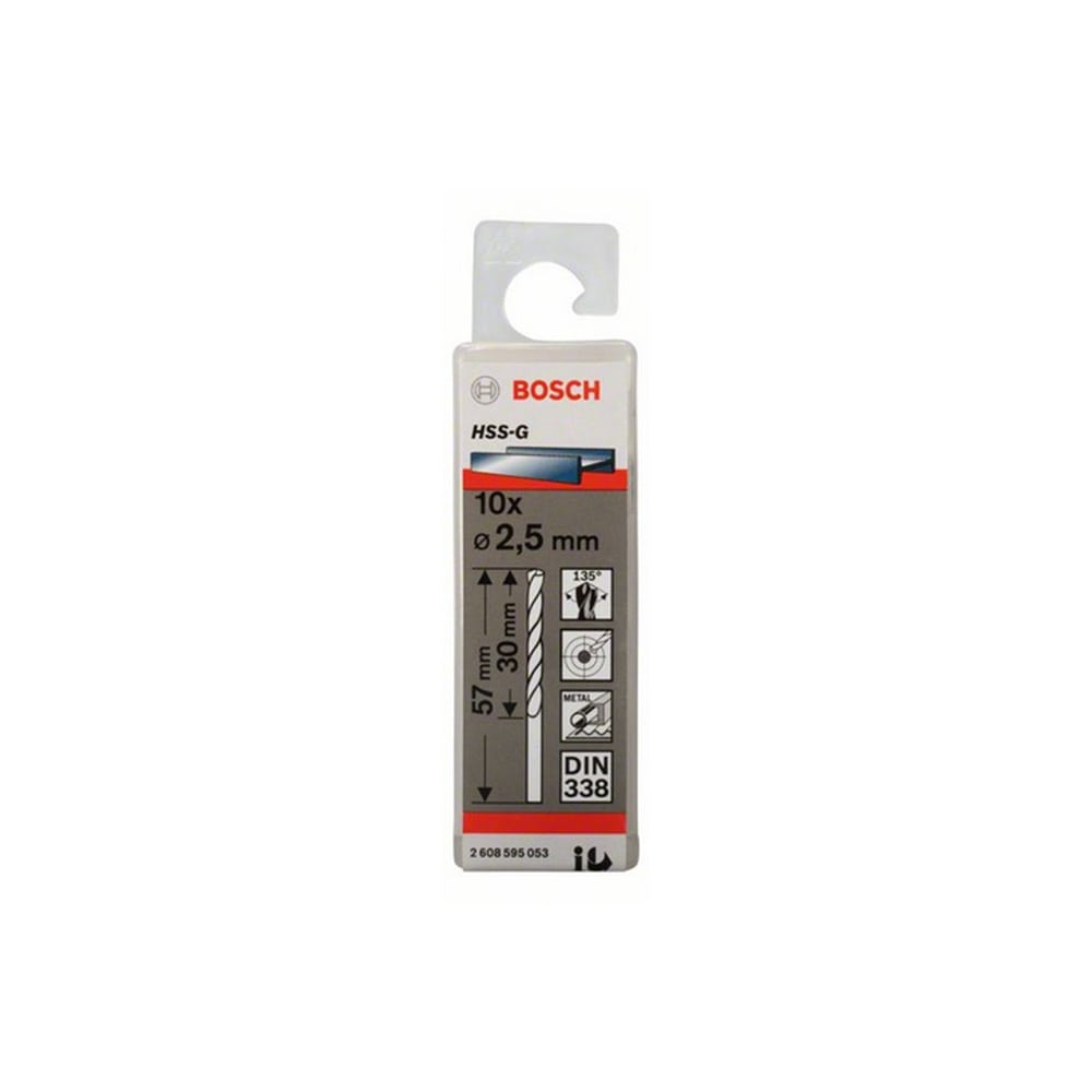 BOSCH svrdlo za metal HSS-G 2,5x57/30 mm, 10 kom - Slika 2