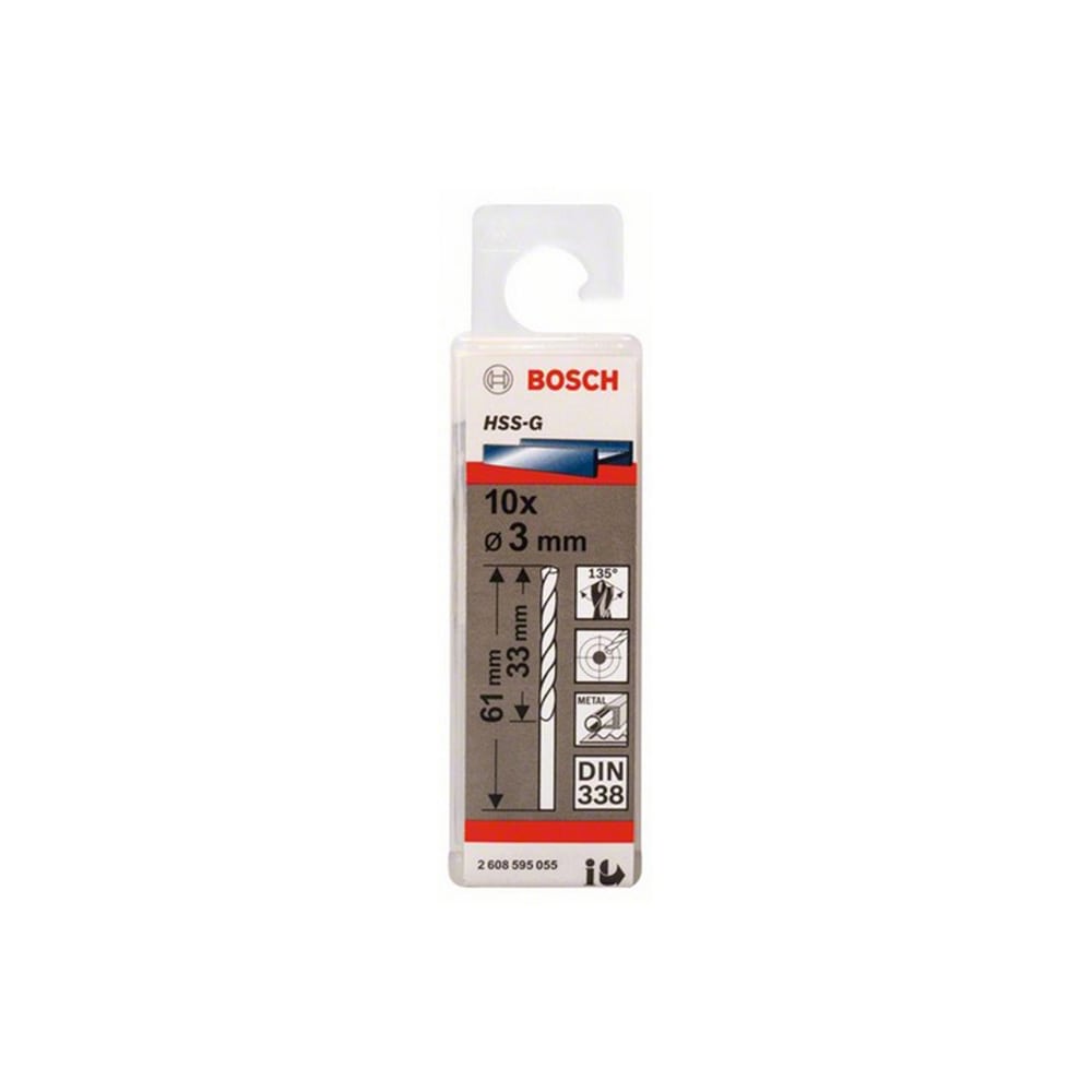 BOSCH svrdlo za metal HSS-G 3x61/33 mm, 10 kom - Slika 2