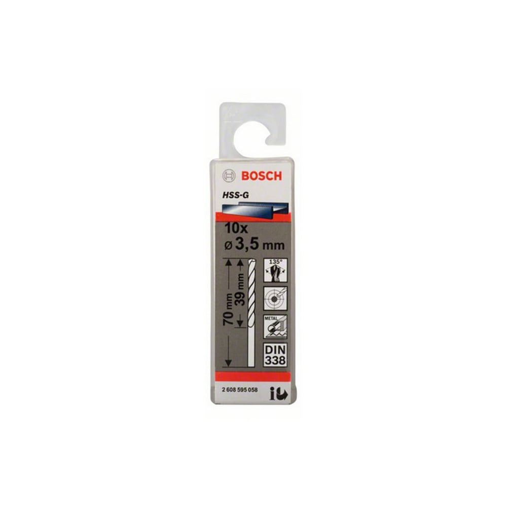 BOSCH svrdlo za metal HSS-G 3,5x70/39 mm, 10 kom - Slika 2