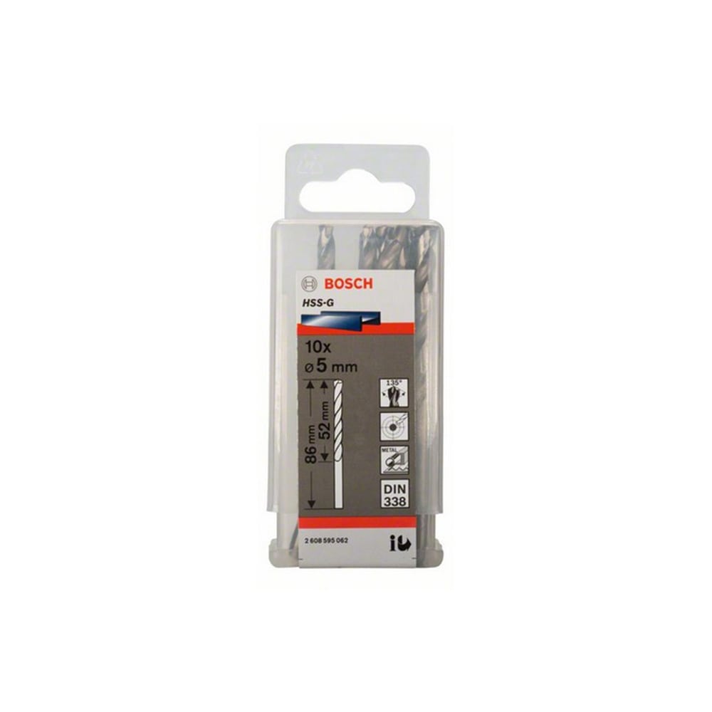 BOSCH svrdlo za metal HSS-G 5x86/52 mm, 10 kom - Slika 2