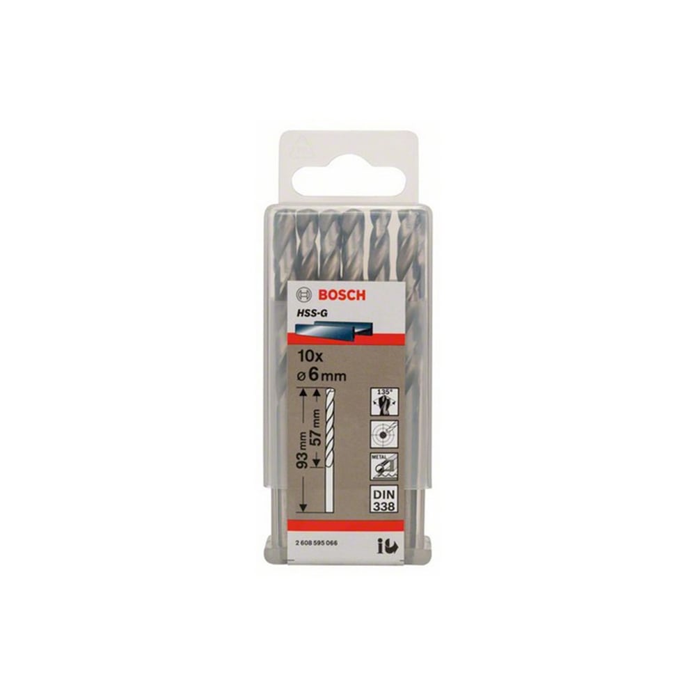 BOSCH svrdlo za metal HSS-G 6x93/57 mm, 10 kom - Slika 2