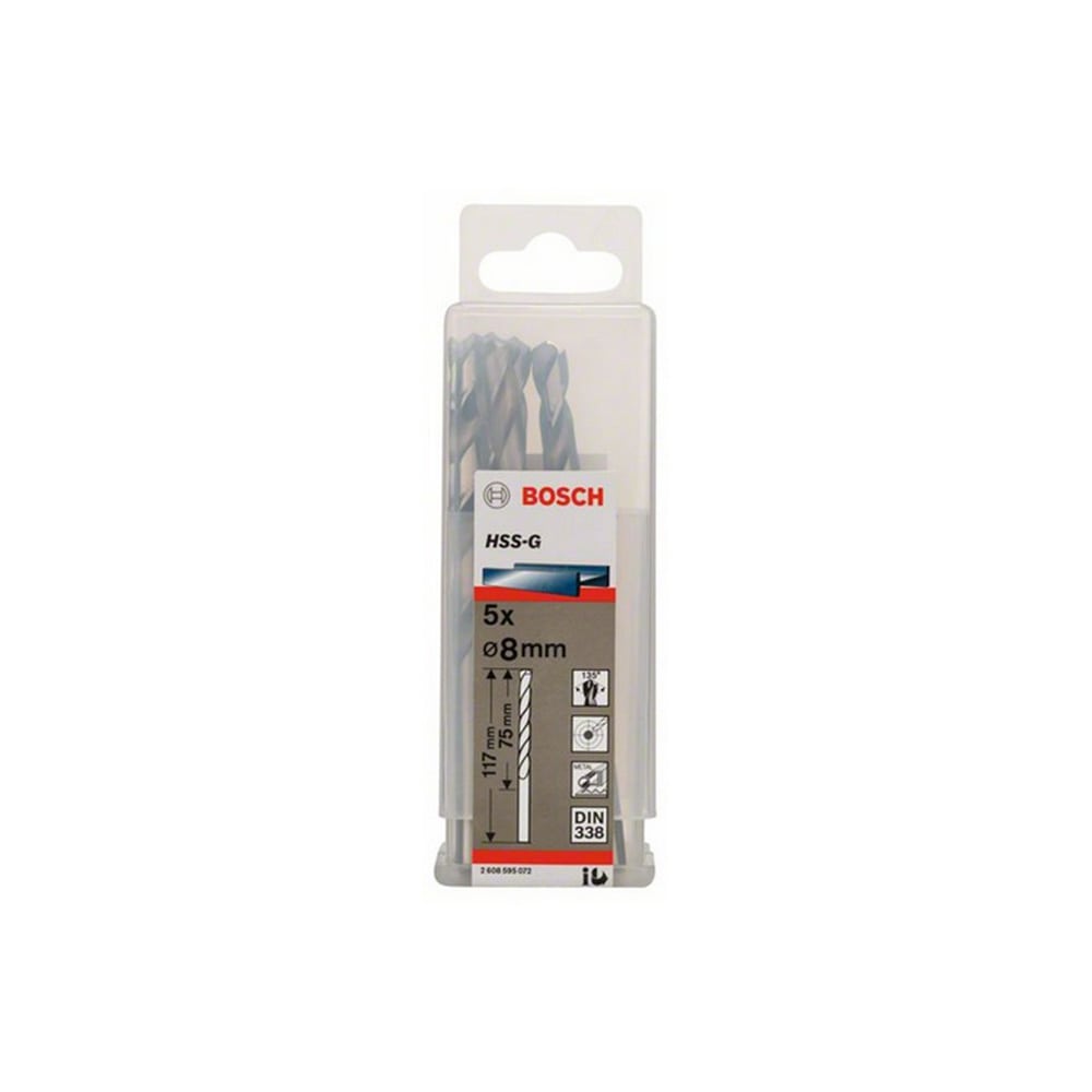 BOSCH svrdlo za metal HSS-G 8x117/75 mm, 5 kom - Slika 2