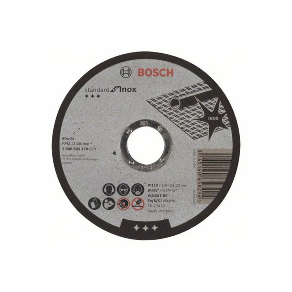 BOSCH rezna ploča za inox ravna Standard 115x1,6 mm