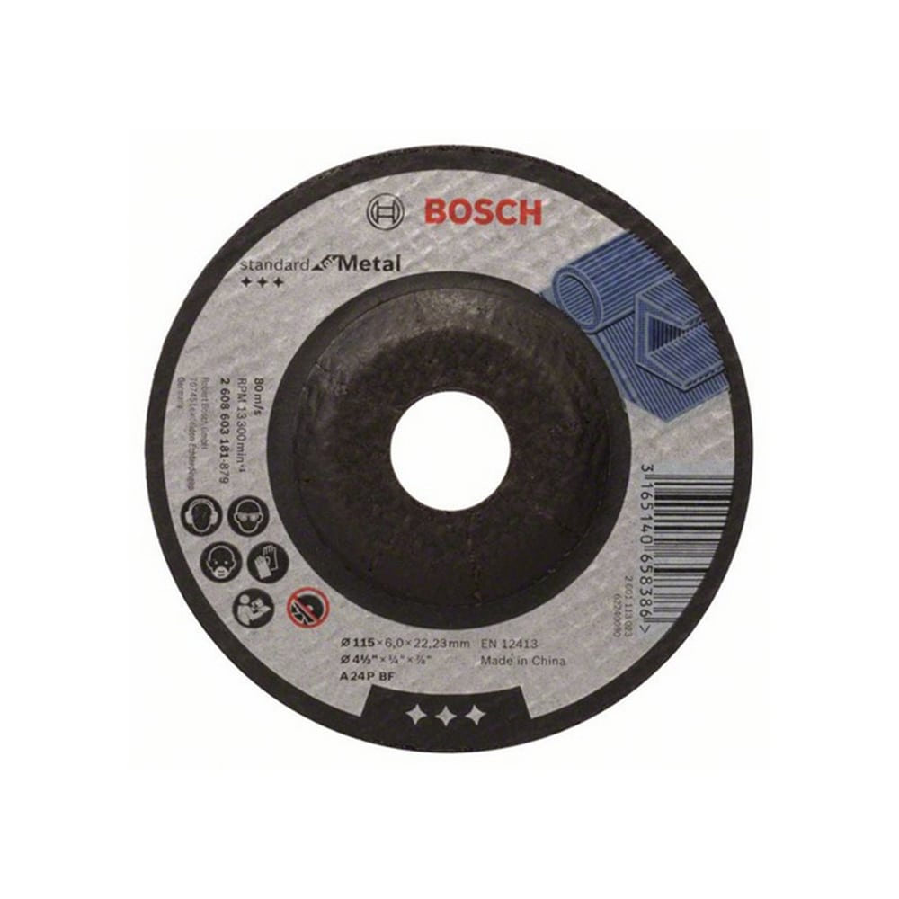 BOSCH brusna ploča za metal koljenasta Standard 115x6 mm