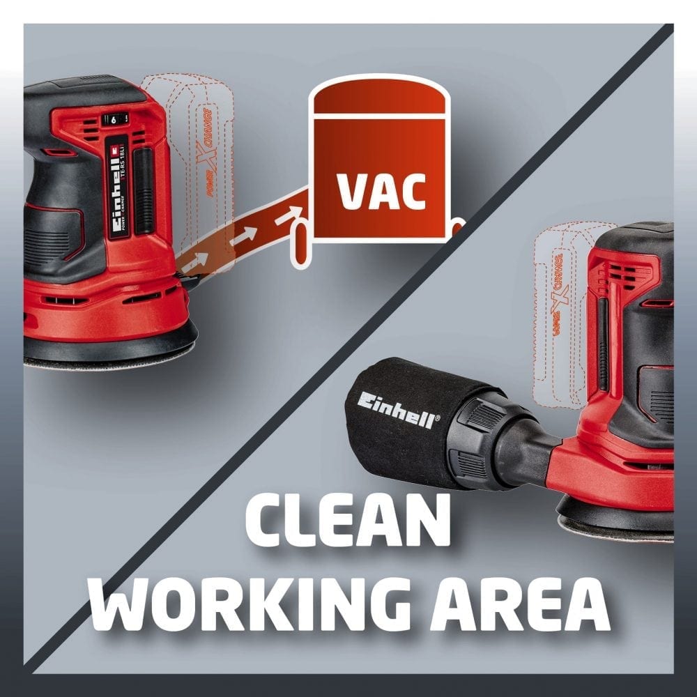 EINHELL aku ekscentrična brusilica TE-RS 18 Li PXC 18V bez baterije - Slika 5