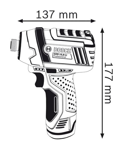 BOSCH aku udarni stezač GDR 12V-105 12V bez baterije - Slika 3