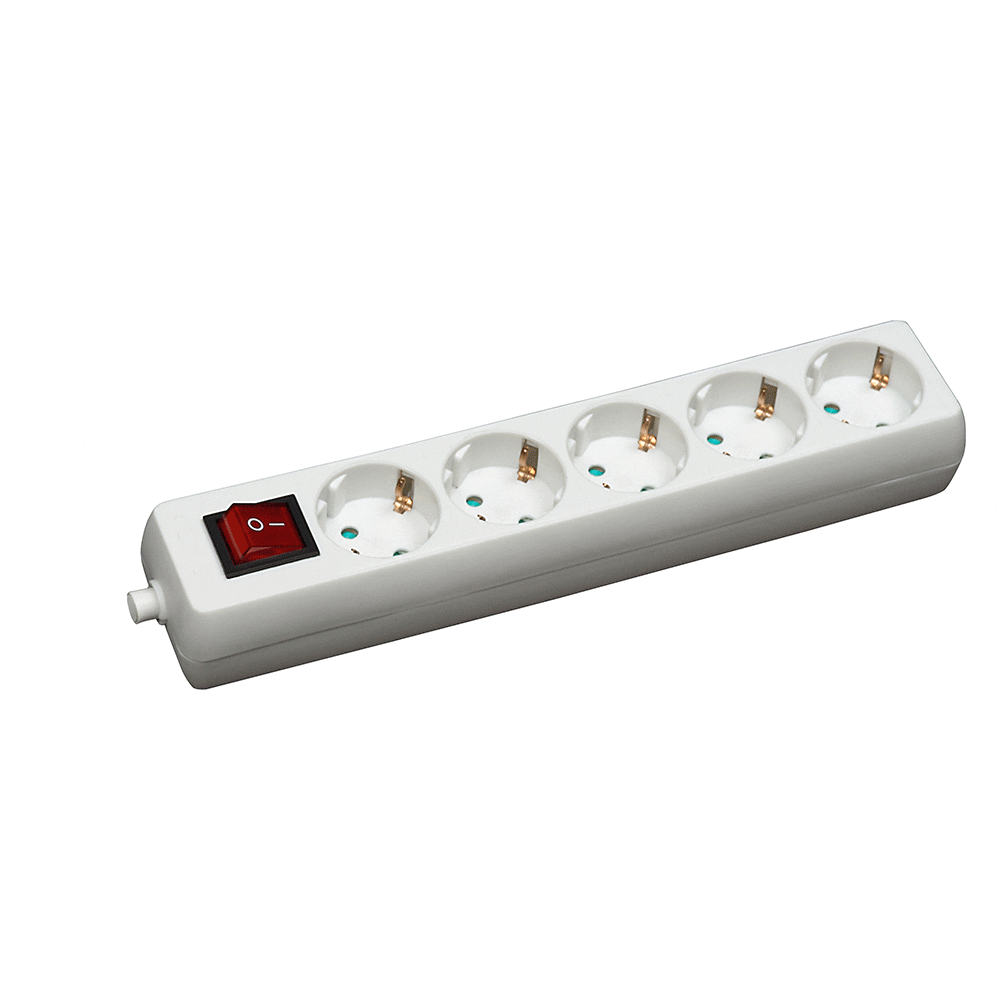 COMMEL produžni kabel 5m 5x utičnica 16A sklopka bijeli 232-505