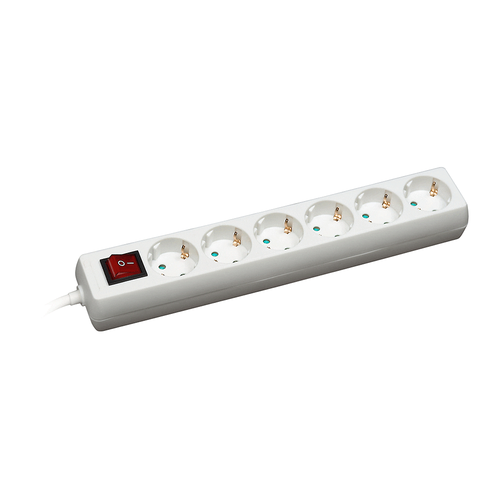 COMMEL produžni kabel 5m 6x utičnica 16A sklopka bijeli 0839