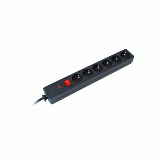 COMMEL produžni kabel 1,5m 6x utičnica 16A sklopka crni 380-105