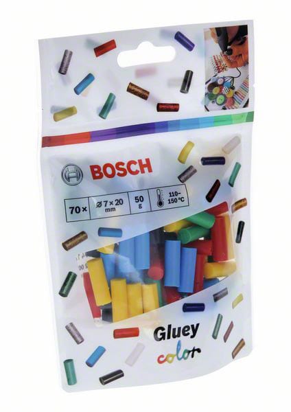 BOSCH ljepilo za vruće lijepljenje 7x20 mm, Gluey, 70 kom, u boji - Slika 2