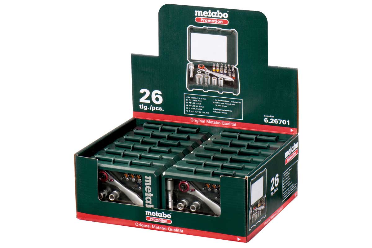METABO set bitova i nasadnih ključeva sa račnom 26-dijelni - Slika 2