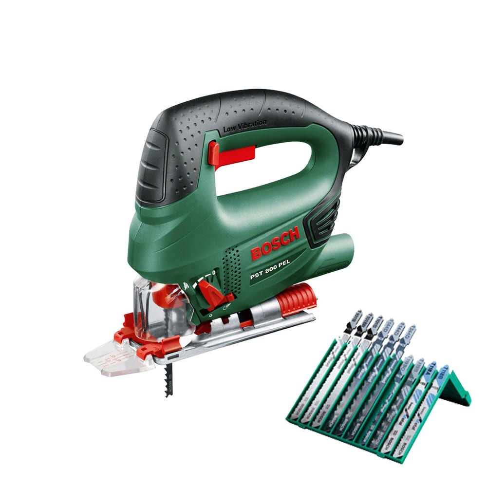 BOSCH ubodna pila PST 800 PEL + 10-dijelni set listova pile