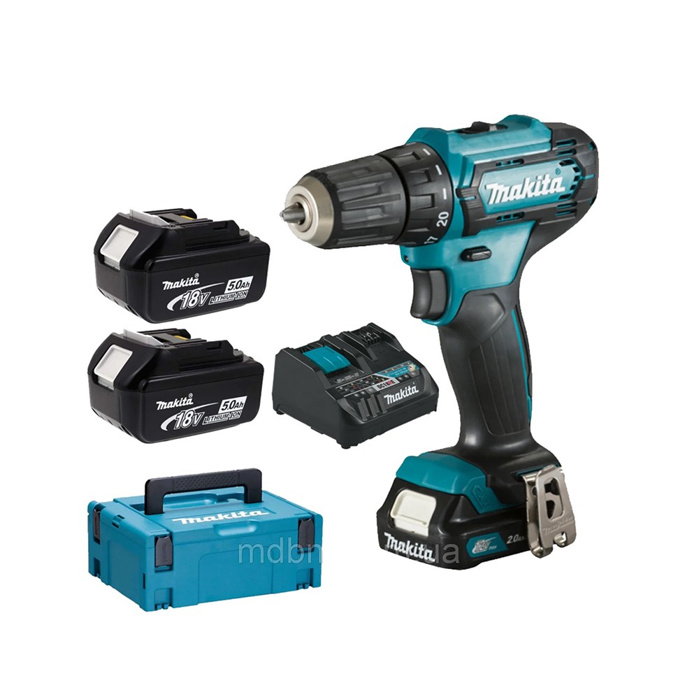 MAKITA aku bušilica-odvijač DF333DNX10 3xAku 12V 2,0/2x5,0Ah Makpac