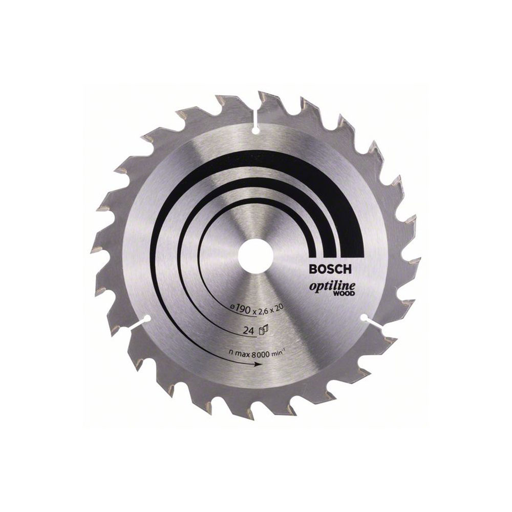 BOSCH list kružne pile 190x20/16x2,6 mm, 24Z, Optiline Wood