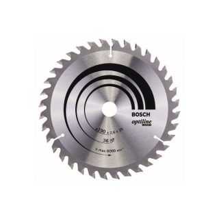BOSCH list kružne pile 190x20/16x2,6 mm, 36Z, Optiline Wood