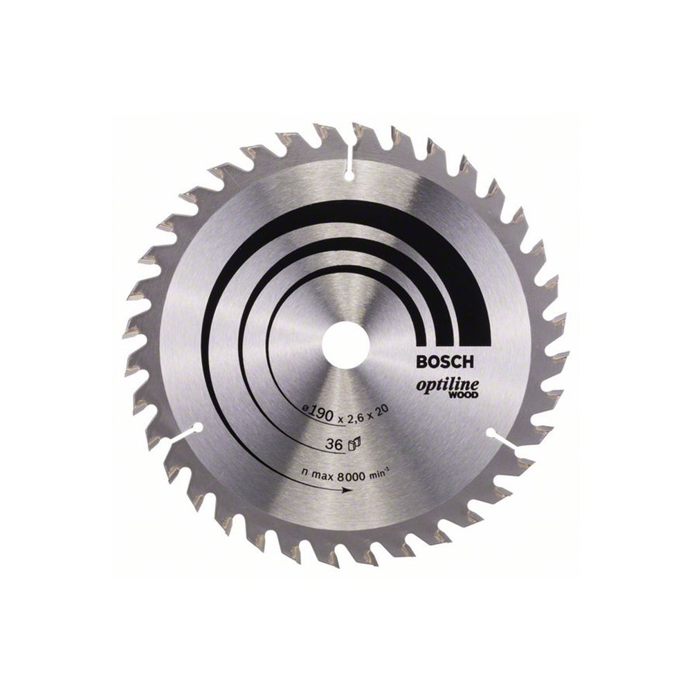 BOSCH list kružne pile 190x20/16x2,6 mm, 36Z, Optiline Wood