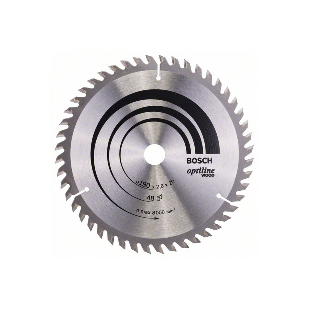 BOSCH list kružne pile 190x20/16x2,6 mm, 48Z, Optiline Wood