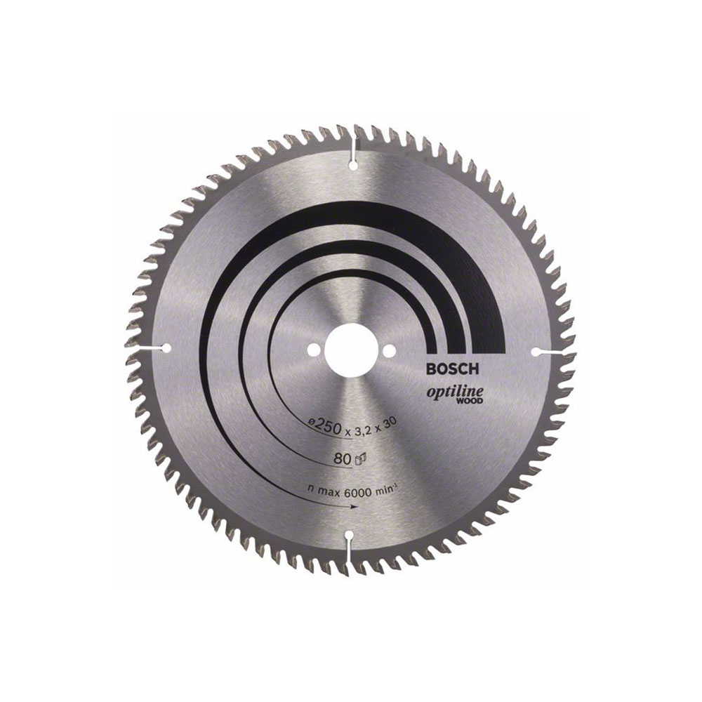 BOSCH list kružne pile 250x30x3,2 mm, 80Z, Optiline Wood