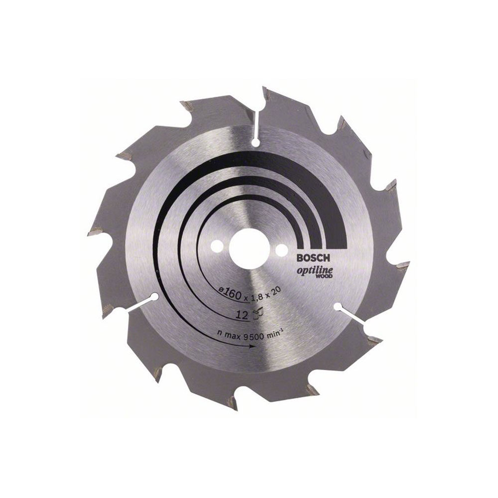 BOSCH list kružne pile 160x20/16x1,8 mm, 12Z, Optiline Wood