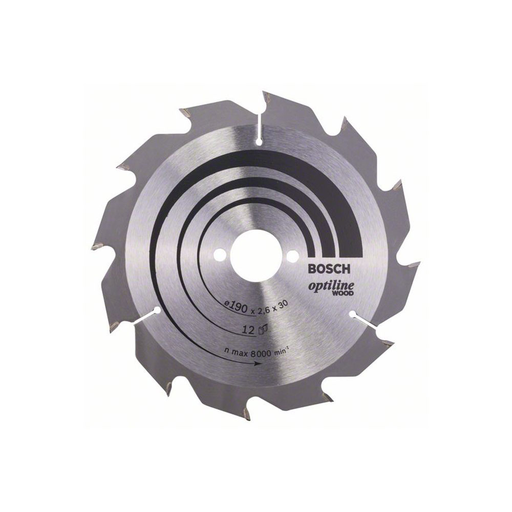 BOSCH list kružne pile 190x30x2,6 mm, 12Z, Optiline Wood