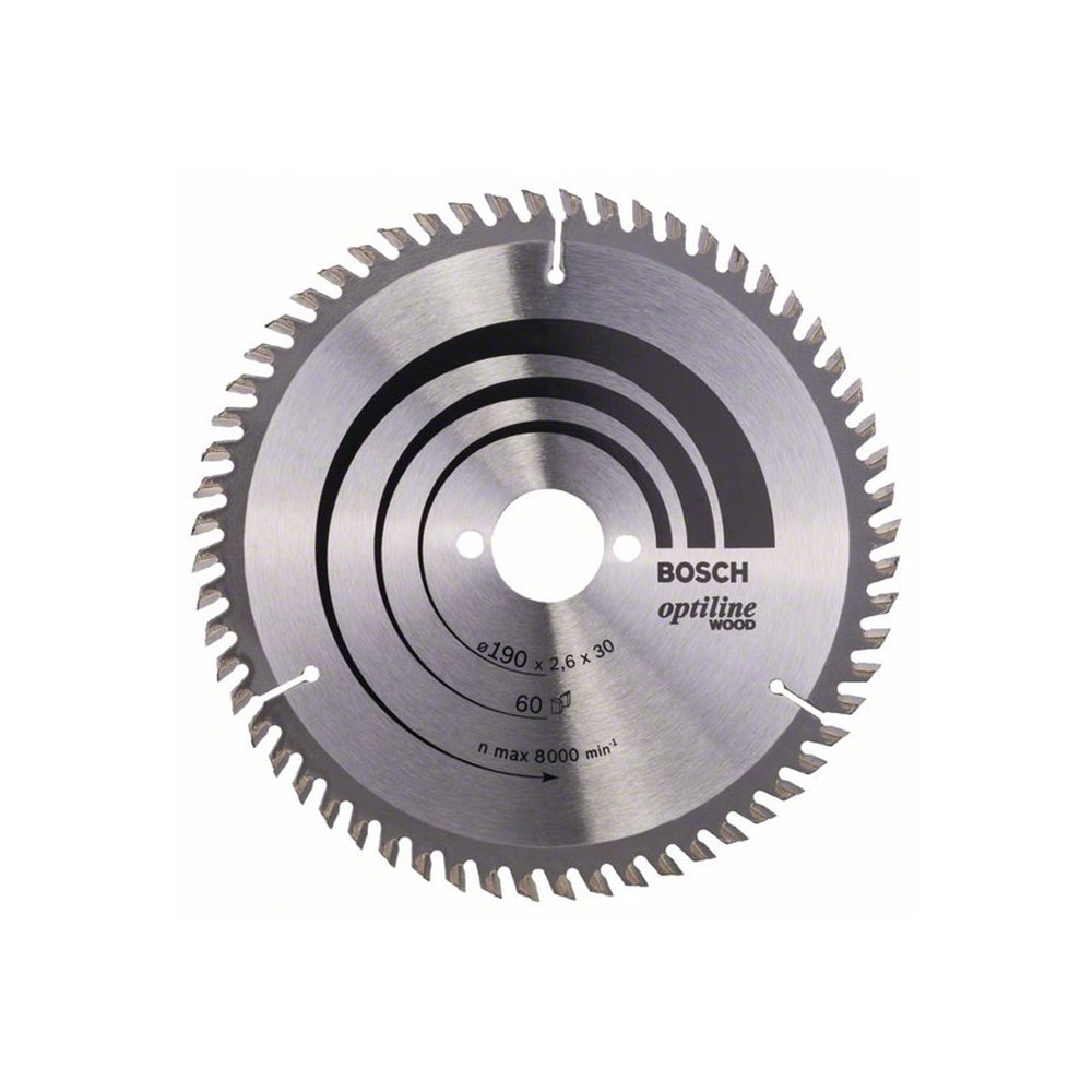 BOSCH list kružne pile 190x30x2,6 mm, 60Z, Optiline Wood