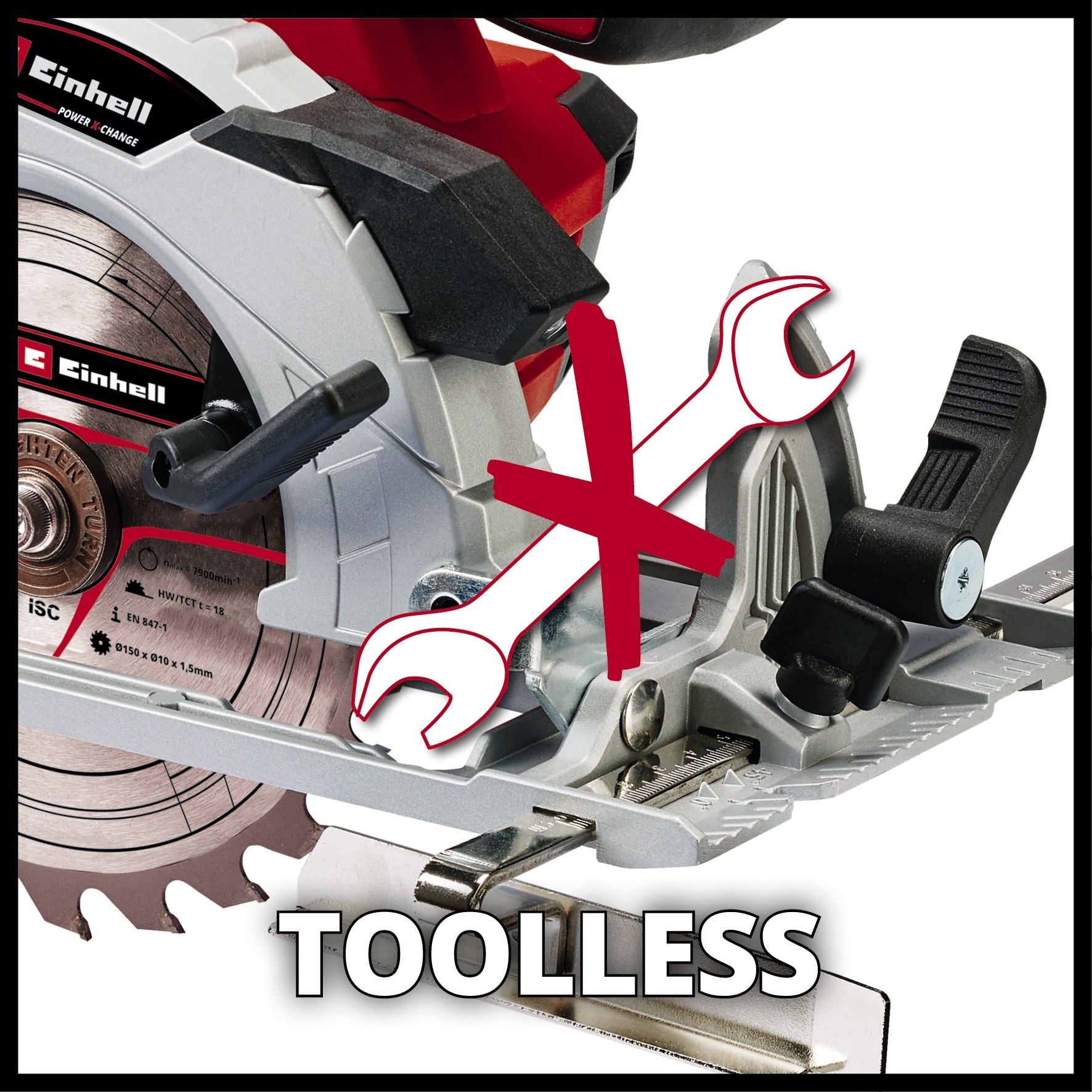 EINHELL aku ručna kružna pila TE-CS 18/150 Li PXC 18V bez baterije - Slika 2