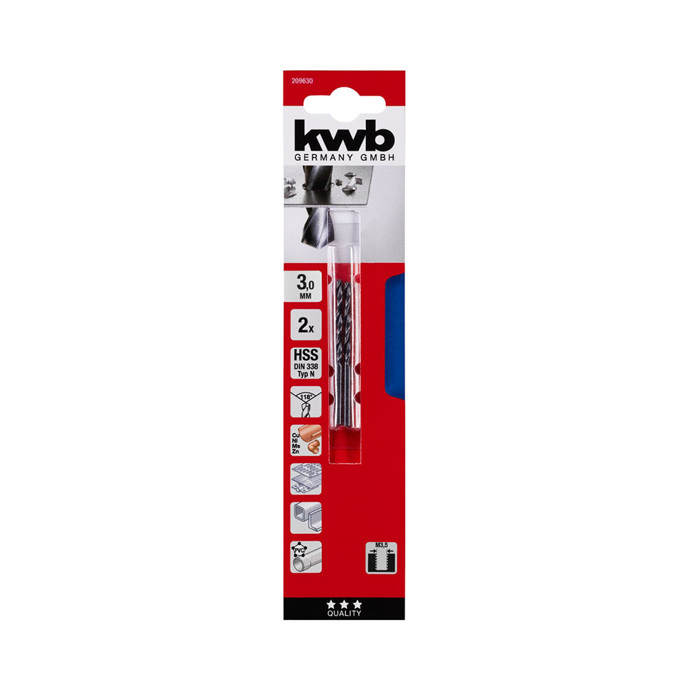 KWB svrdlo za metal 3 mm, 2 kom