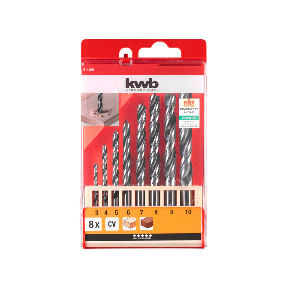 KWB set svrdala za drvo 3-10 mm, 8-dijelni