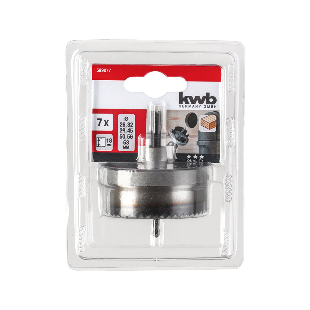 KWB krunsko svrdlo za drvo 26-63/18 mm, 7 kom