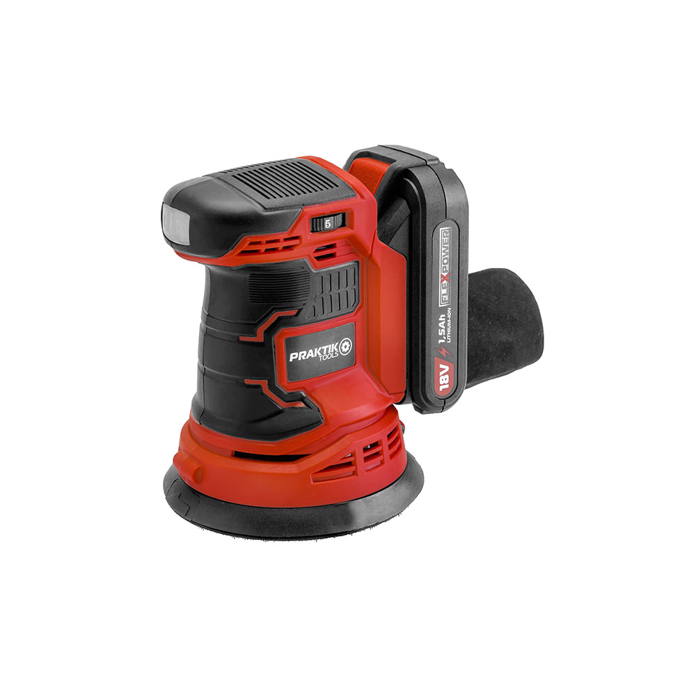 PRAKTIK aku ekscentrična brusilica PTQ072 FlexPower 18V 2,0Ah