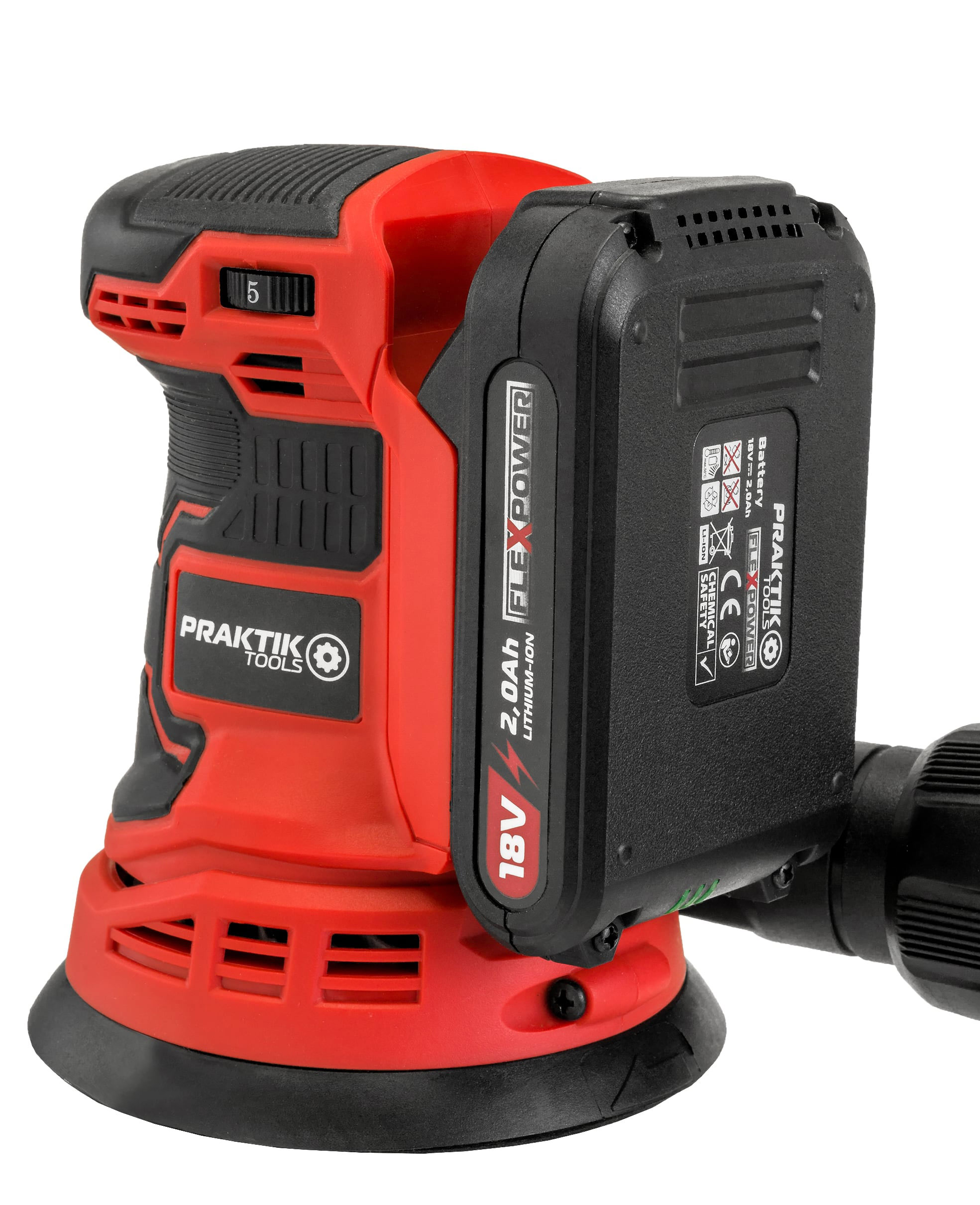 PRAKTIK aku ekscentrična brusilica PTQ072 FlexPower 18V 2,0Ah - Slika 7