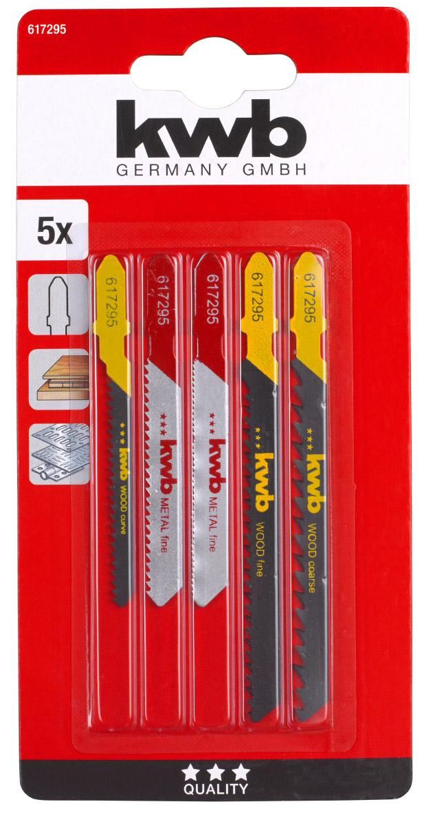 KWB set listova ubodne pile za drvo i metal, 5 kom - Slika 2