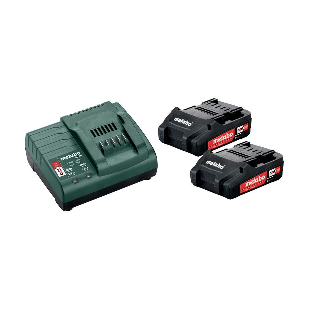 METABO aku set 2xAku 18V 2,0Ah + punjač SC 30