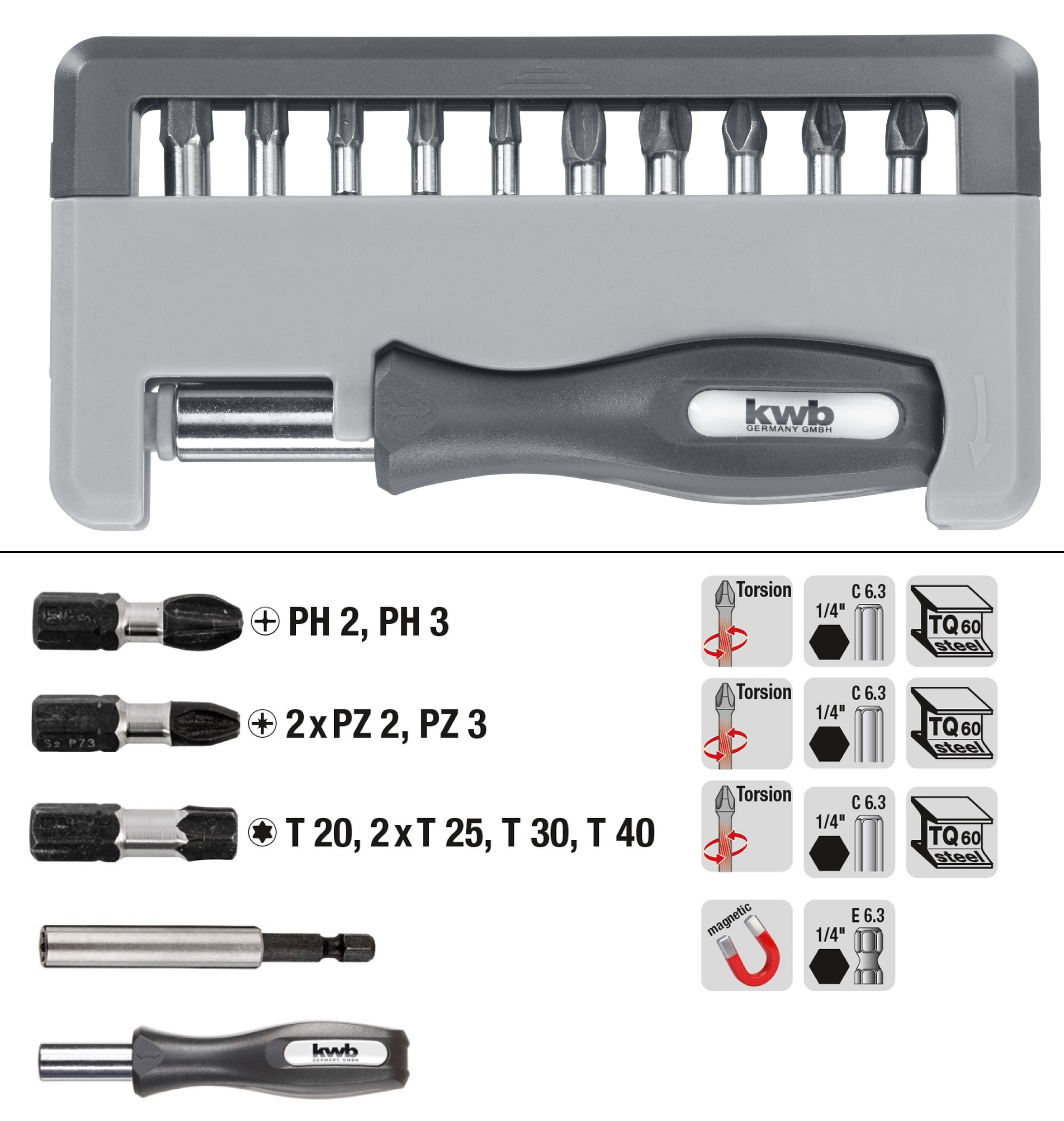 KWB set bitova s odvijačem Bit-Box 12/1 - Slika 2