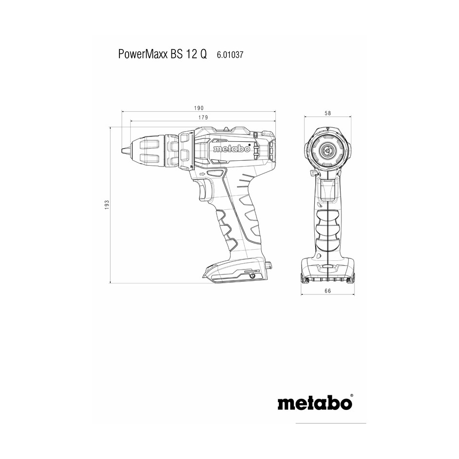 METABO aku bušilica-odvijač PowerMaxx BS 12 Q 12V kovčeg bez baterije - Slika 4