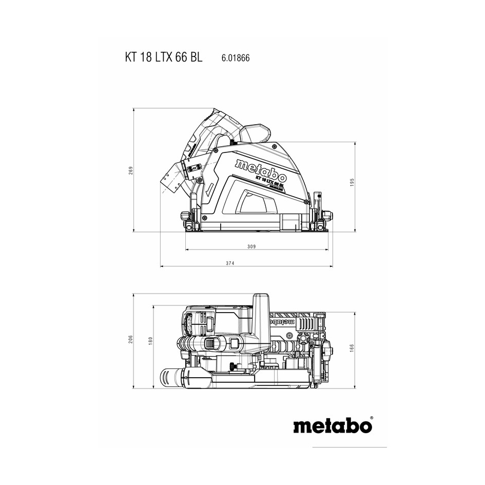 METABO aku uranjajuća kružna pila KT 18 LTX 66 B 18V MetaBOX bez baterije - Slika 12
