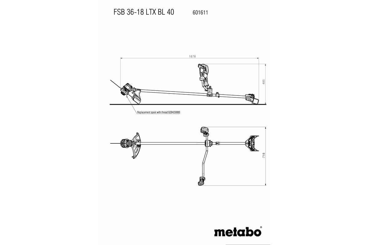 METABO aku trimer za travu FSB 36-18 LTX BL 40 18+18V bez baterije - Slika 12