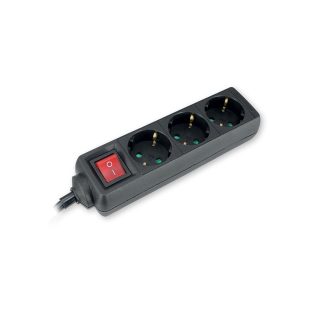 COMMEL produžni kabel 3m 3x utičnica 16A sklopka crni 232-325
