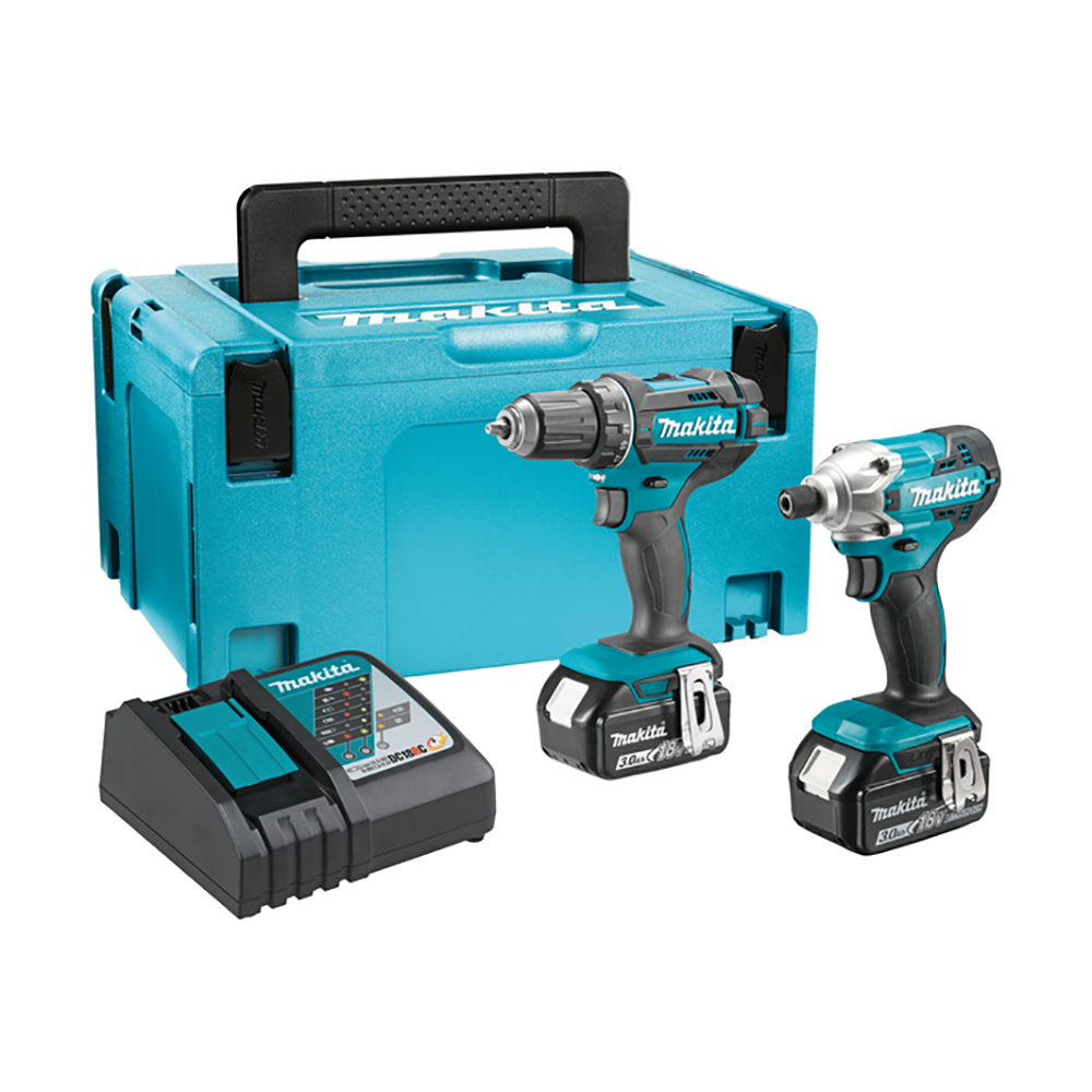 MAKITA aku set DLX2339J- bušilica-odvijač DDF482 + udarni odvijač DTD156
