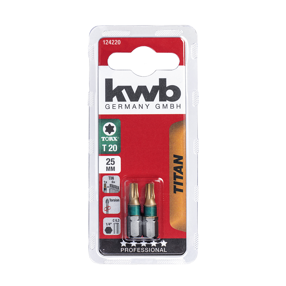 KWB bit torx od titana 25 mm, T20, 2 kom
