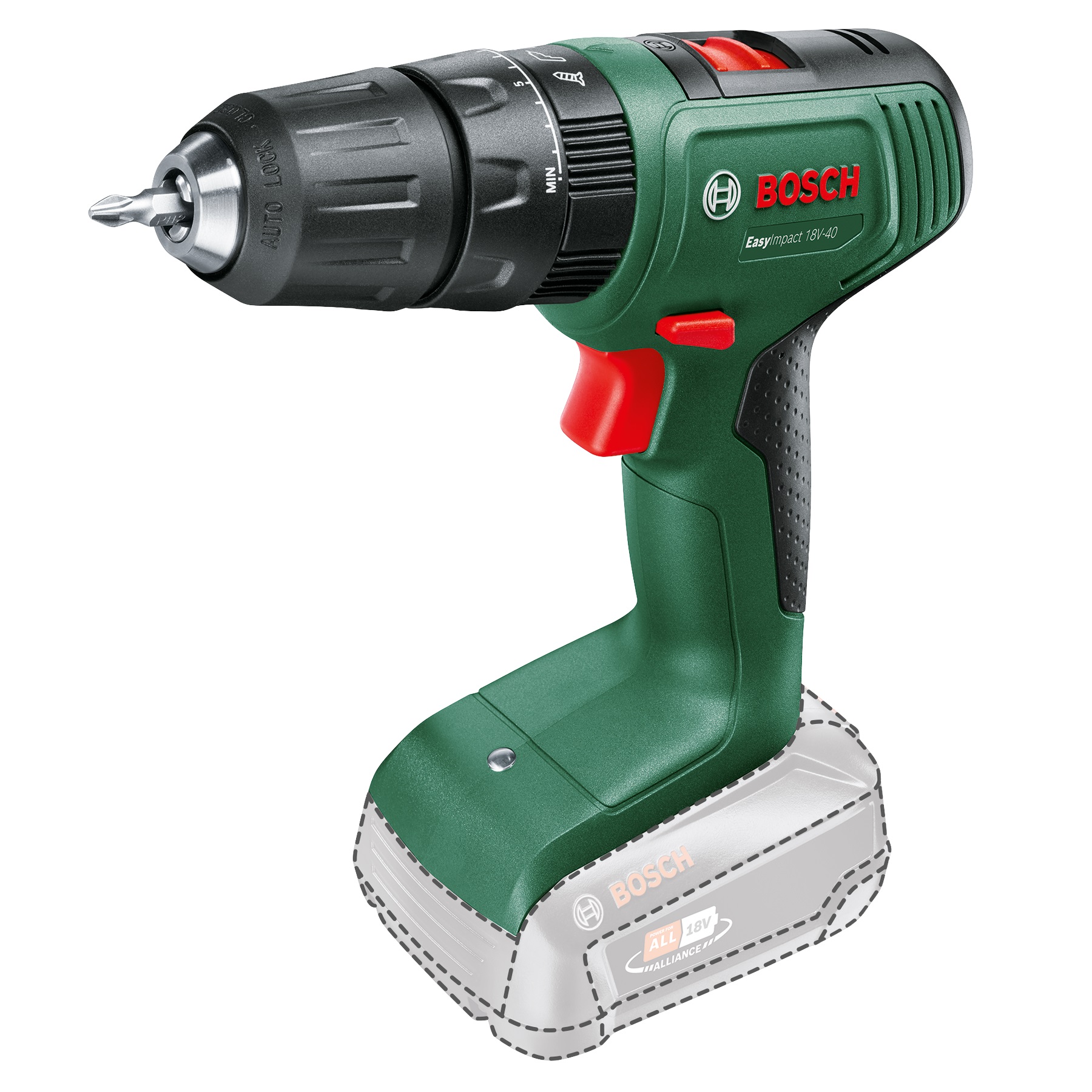 BOSCH aku udarna bušilica-izvijač EasyImpact 18V-40 18V bez baterije - Slika 2