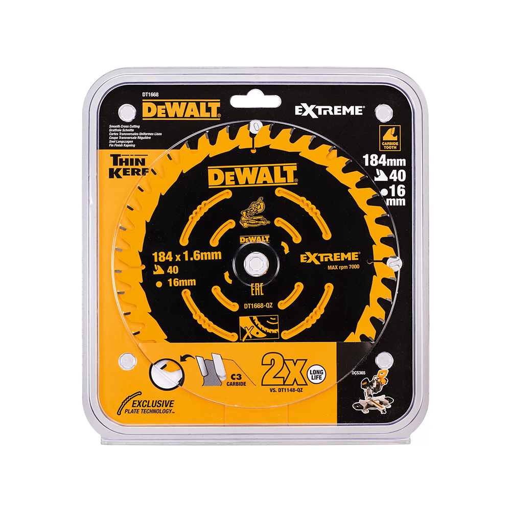 DEWALT list kružne pile 184x16x1,65 mm, 40Z, za drvo/laminat DT1668-QZ