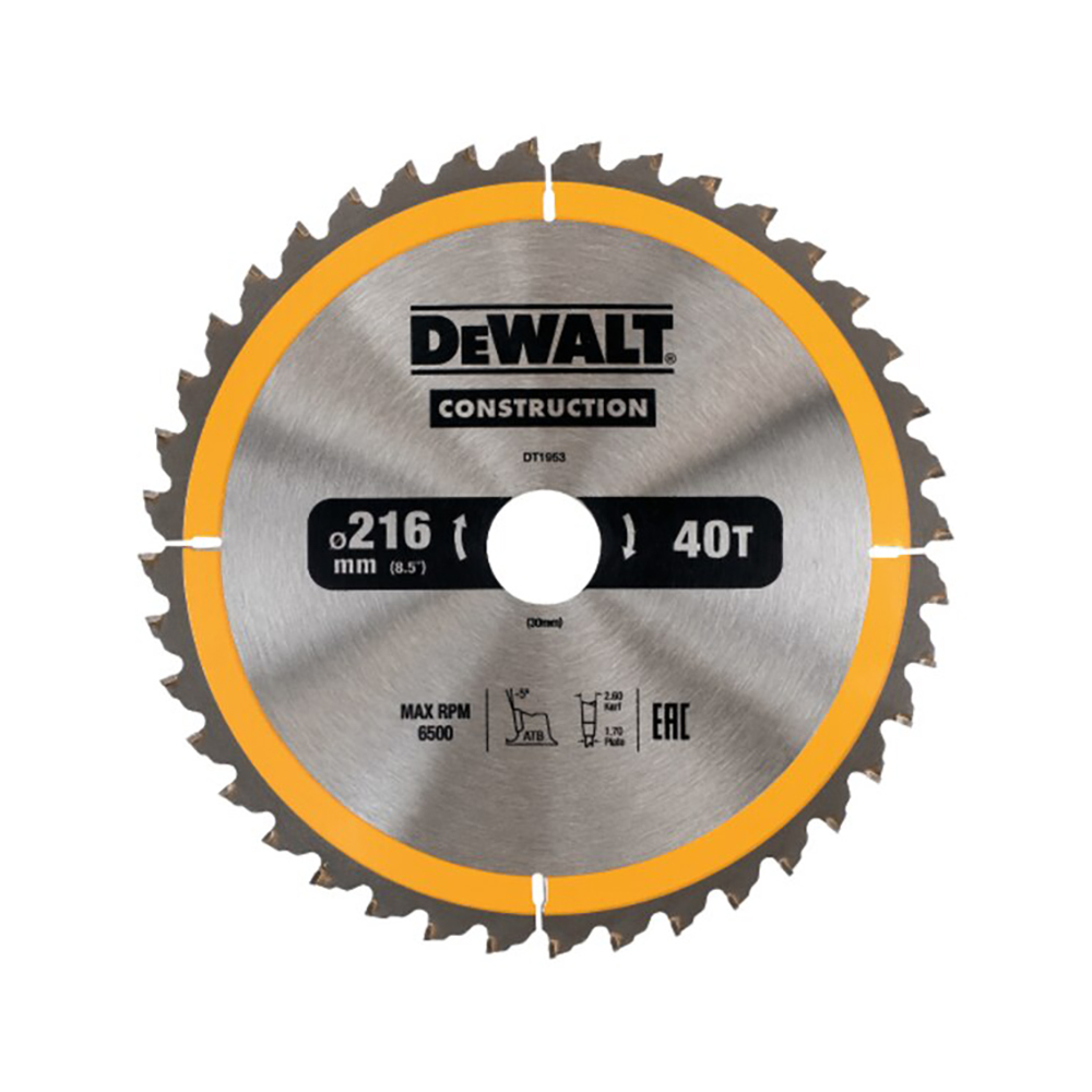 DEWALT list kružne pile 216x30x2,60 mm, 40Z, za drvo DT1953-QZ