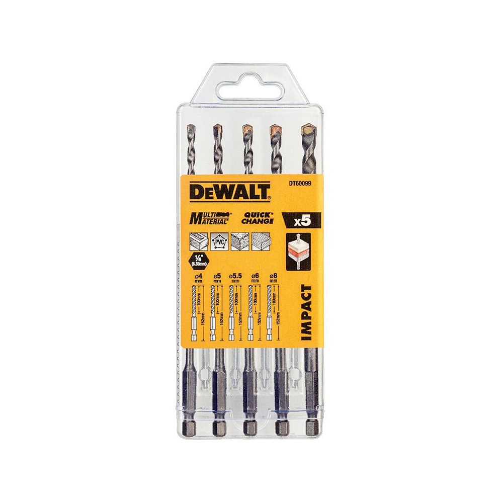 DEWALT set svrdala za metal 4-8 mm, 5-dijelni DT60099-QZ