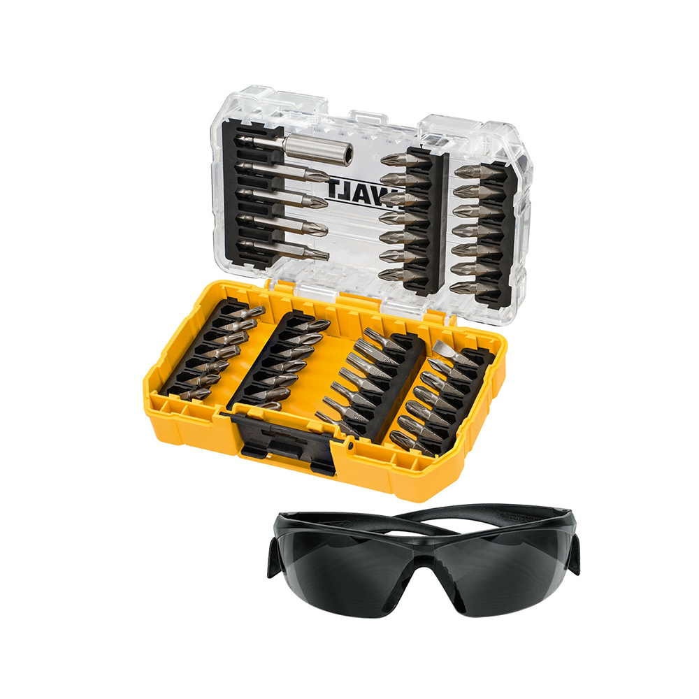 DEWALT set bitova 47/1 u kovčegu + naočale DT70703-QZ