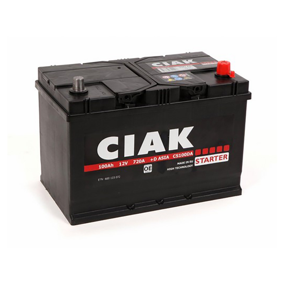 CIAK akumulator Starter 12V 100Ah D+ Asia
